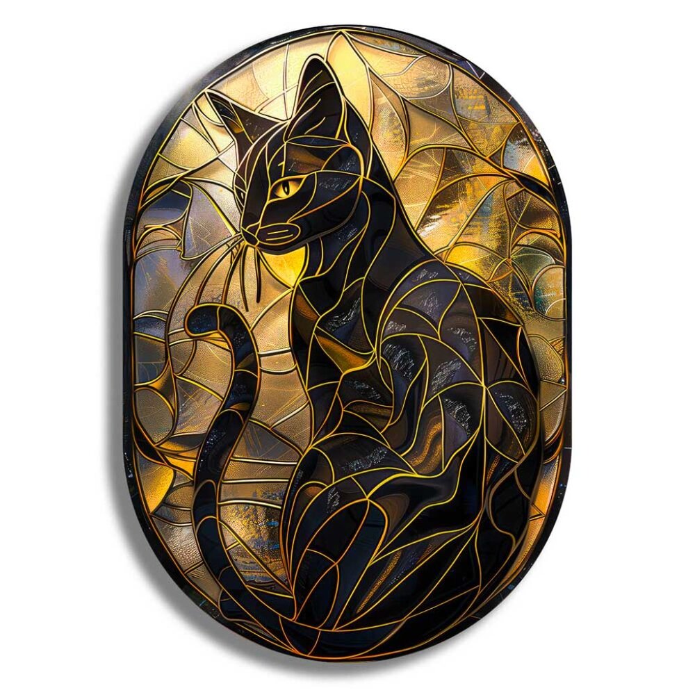 Puzzles Up Abstract Cat Wooden Jigsaw Puzzle A5 Small Stained Glass Wood Art NWT - Picture 3 of 7